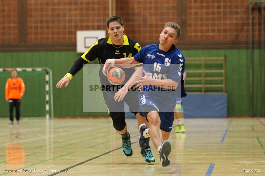 Jonas Holaschke, Julian Gith, Handball, Erwin-Ammann-Halle, 09.12.2018, Bezirksliga Nord Männer, TSV Mellrichstadt, TSV Karlstadt - Bild-ID: 2236002