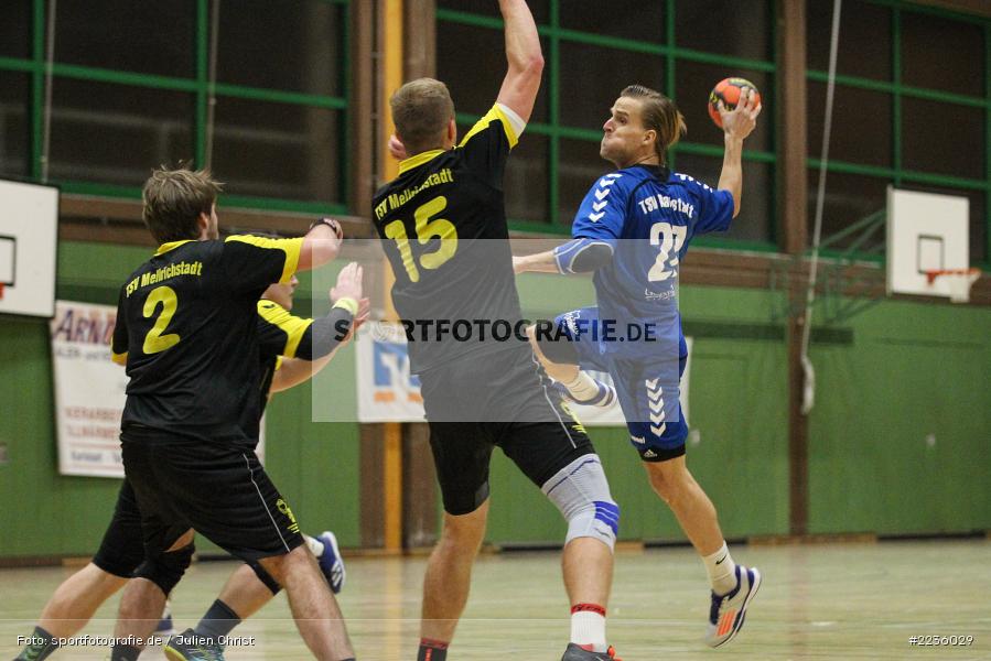 Johannes Will, Julian Gith, Thilo Wilke, Handball, Erwin-Ammann-Halle, 09.12.2018, Bezirksliga Nord Männer, TSV Mellrichstadt, TSV Karlstadt - Bild-ID: 2236029