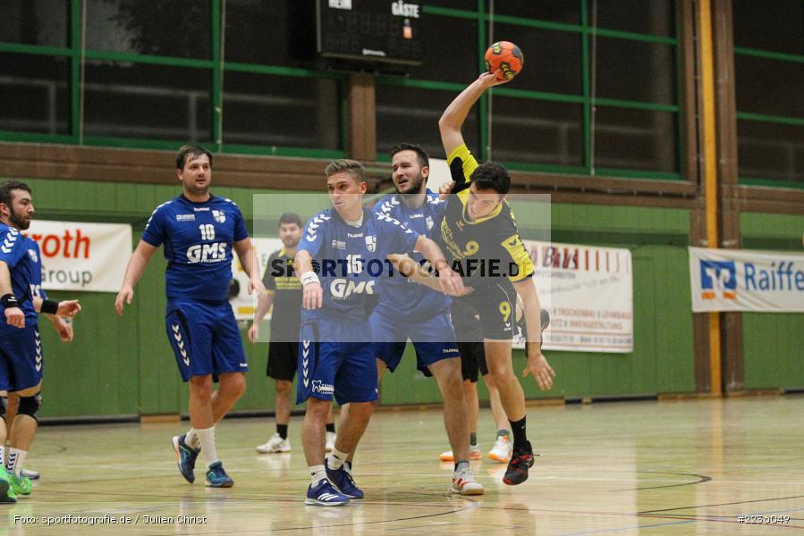 Andreas Obert, Jonas Holaschke, Alexander Schultze, Handball, Erwin-Ammann-Halle, 09.12.2018, Bezirksliga Nord Männer, TSV Mellrichstadt, TSV Karlstadt - Bild-ID: 2236049 Andreas Obert, Jonas Holaschke, Alexander Schultze, Handball, Erwin-Ammann-Halle, 09.12.2018, Bezirksliga Nord Männer, TSV Mellrichstadt, TSV Karlstadt - Bild-ID: 2236049