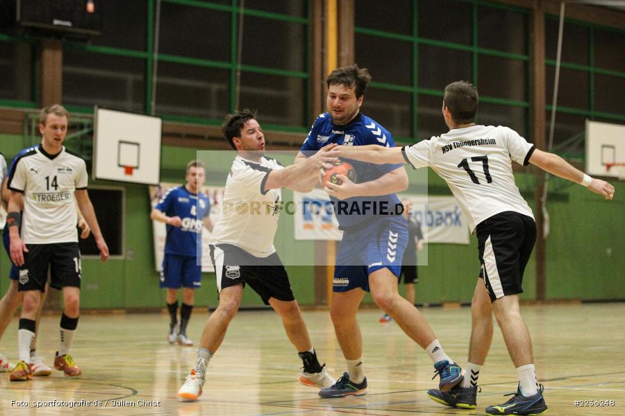 Moritz Ruckert, Dominik Wagenbrenner, Sebastian Reiss, Erwin-Ammann-Halle, 17.02.2019, Handball, HSV Thüngersheim, TSV Karlstadt - Bild-ID: 2236248