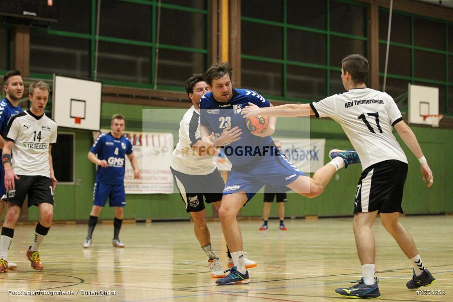 Dominik Wagenbrenner, Moritz Ruckert, Sebastian Reiss, Erwin-Ammann-Halle, 17.02.2019, Handball, HSV Thüngersheim, TSV Karlstadt - Bild-ID: 2236252