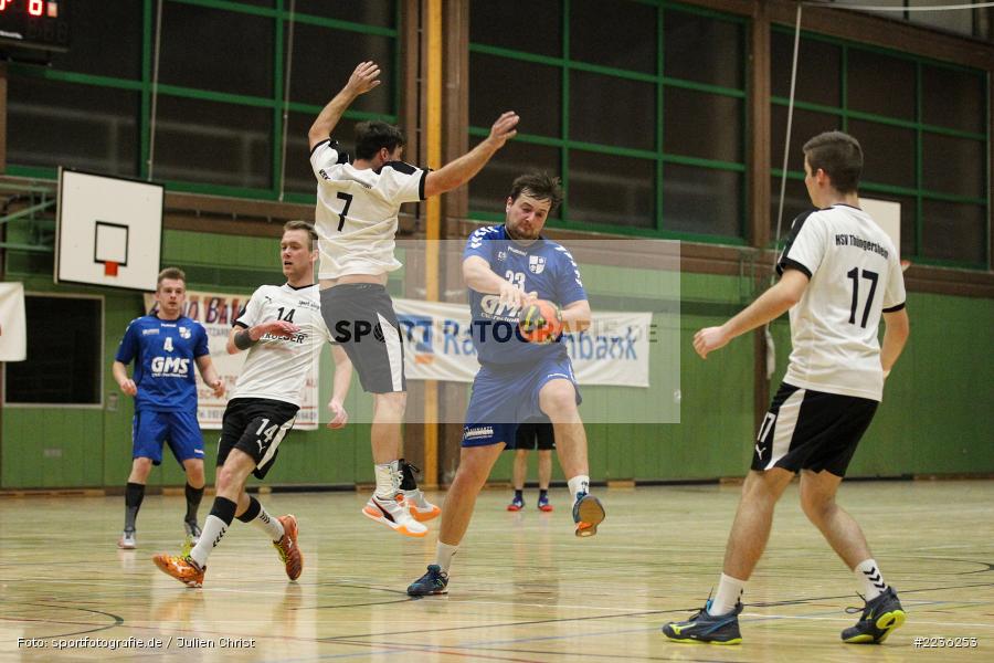 Moritz Ruckert, Dominik Wagenbrenner, Sebastian Reiss, Erwin-Ammann-Halle, 17.02.2019, Handball, HSV Thüngersheim, TSV Karlstadt - Bild-ID: 2236253
