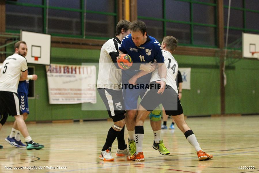 Konstantin Schwab, Sebastian Klüpfel, Markus Losert, Erwin-Ammann-Halle, 17.02.2019, Handball, HSV Thüngersheim, TSV Karlstadt - Bild-ID: 2236255