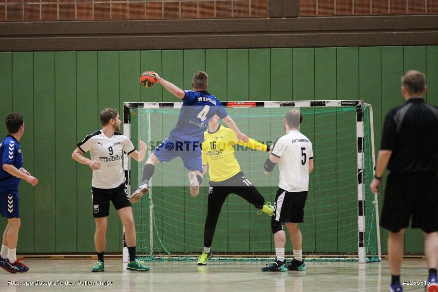 Maximilian Stangl, Adrian Schwab, Erwin-Ammann-Halle, 17.02.2019, Handball, HSV Thüngersheim, TSV Karlstadt - Bild-ID: 2236316