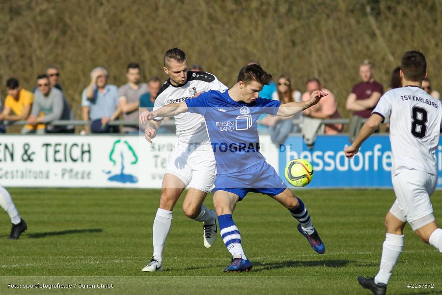 Pascal Dlugaj, Marvin Schramm, 30.03.2019, Landesliga Nordwest, ASV Rimpar, TSV Karlburg - Bild-ID: 2237372