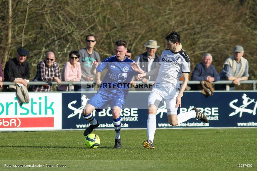 Marvin Ott, Cedric Fenske, 30.03.2019, Landesliga Nordwest, ASV Rimpar, TSV Karlburg - Bild-ID: 2237430