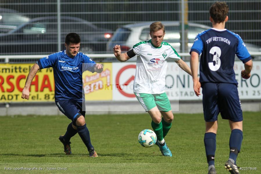 Kai Fleischmann, Tim Hofbauer, 07.04.2019, Bezirksliga West, TSV Üttingen, FV Karlstadt - Bild-ID: 2237868