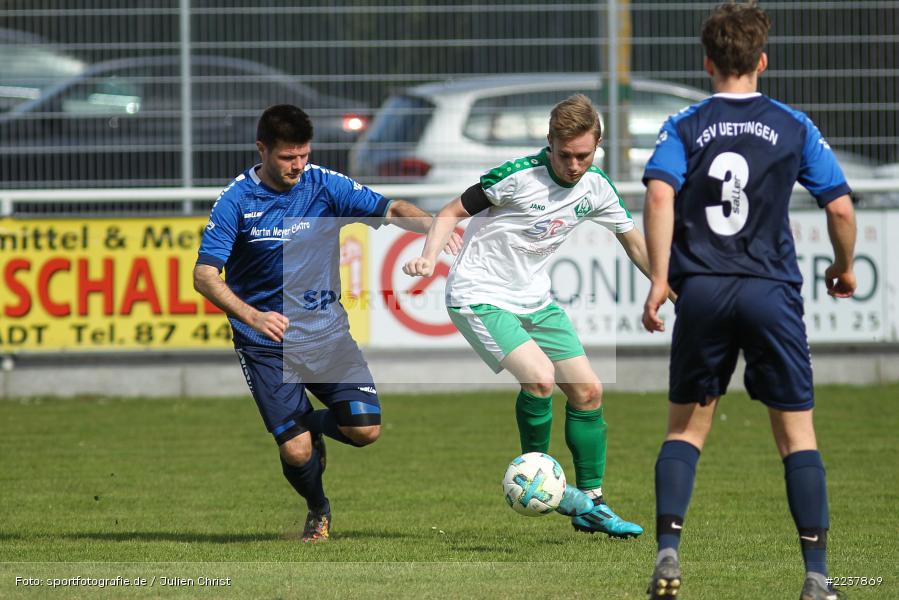 Kai Fleischmann, Tim Hofbauer, 07.04.2019, Bezirksliga West, TSV Üttingen, FV Karlstadt - Bild-ID: 2237869