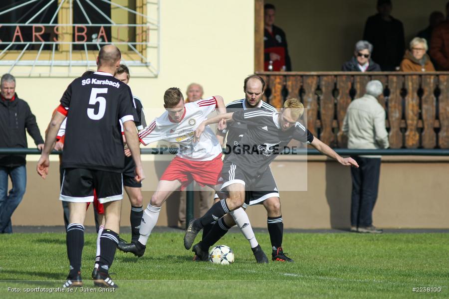 Luca Knöll, David Amtmann, Kreisklasse Würzburg, 14.04.2019, SG Burgsinn, FC Karsbach - Bild-ID: 2238100 Luca Knöll, David Amtmann, Kreisklasse Würzburg, 14.04.2019, SG Burgsinn, FC Karsbach - Bild-ID: 2238100