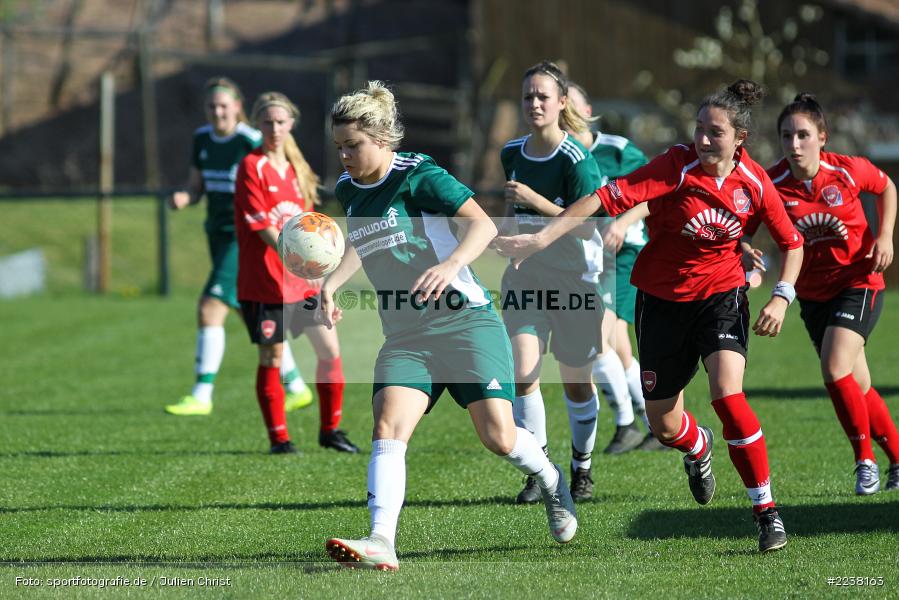 Delia Brandenstein, Manuela Moos, Landesliga Nord Frauen, 20.04.2019, 1. FFC Hof II (N), FC Karsbach - Bild-ID: 2238163