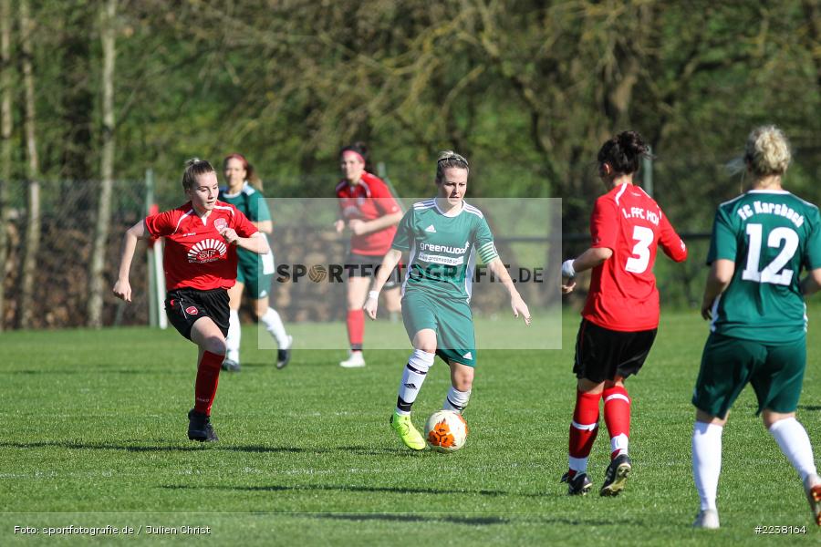 Marie Theres Franz, Manuela Moos, Landesliga Nord Frauen, 20.04.2019, 1. FFC Hof II (N), FC Karsbach - Bild-ID: 2238164