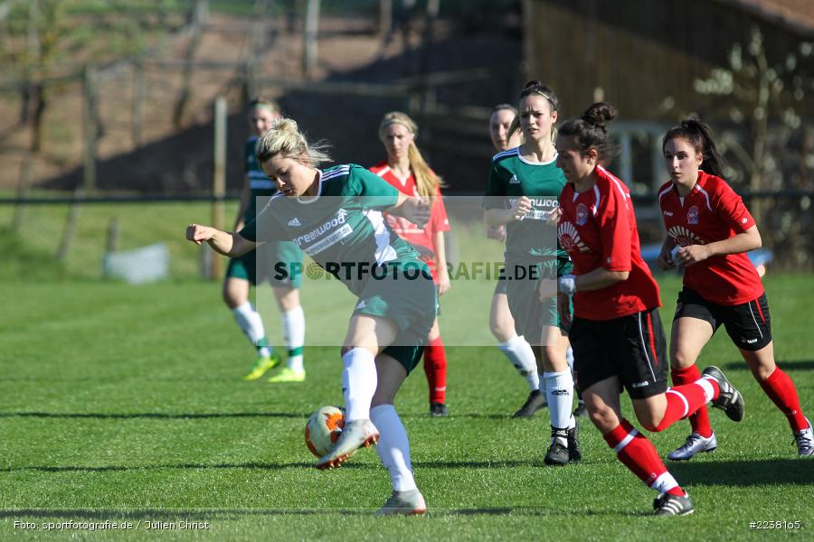 Delia Brandenstein, Manuela Moos, Landesliga Nord Frauen, 20.04.2019, 1. FFC Hof II (N), FC Karsbach - Bild-ID: 2238165
