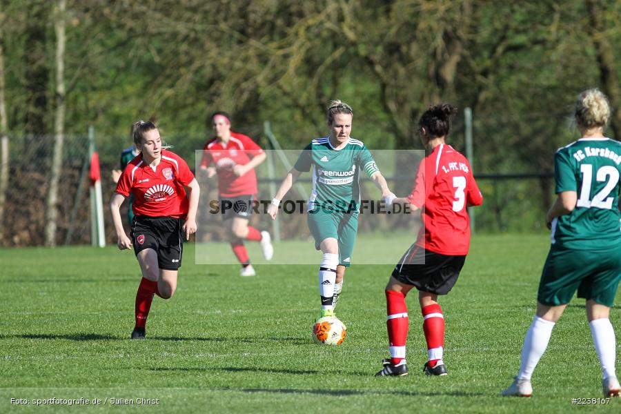 Marie Theres Franz, Manuela Moos, Landesliga Nord Frauen, 20.04.2019, 1. FFC Hof II (N), FC Karsbach - Bild-ID: 2238167