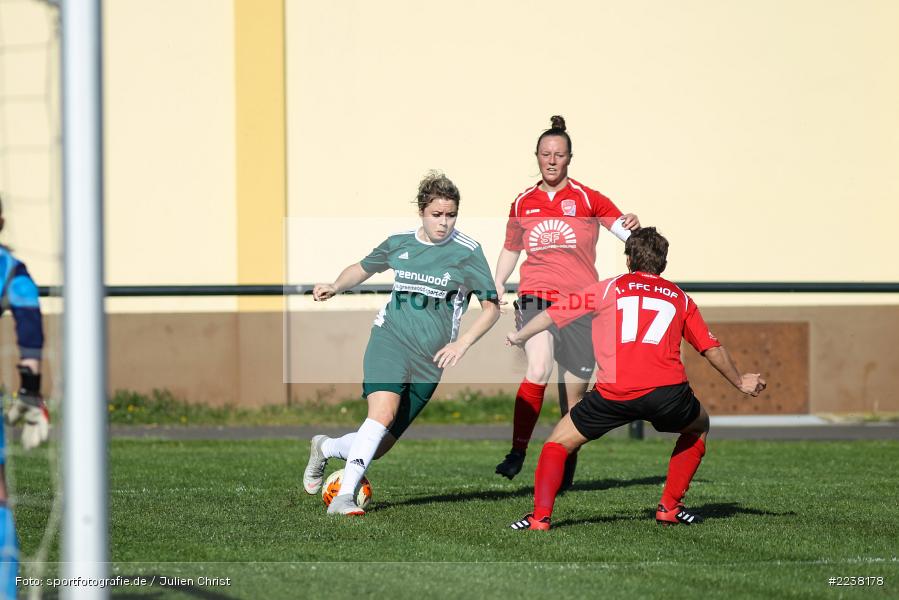 Delia Brandenstein, Cindy Matetschk, Landesliga Nord Frauen, 20.04.2019, 1. FFC Hof II (N), FC Karsbach - Bild-ID: 2238178