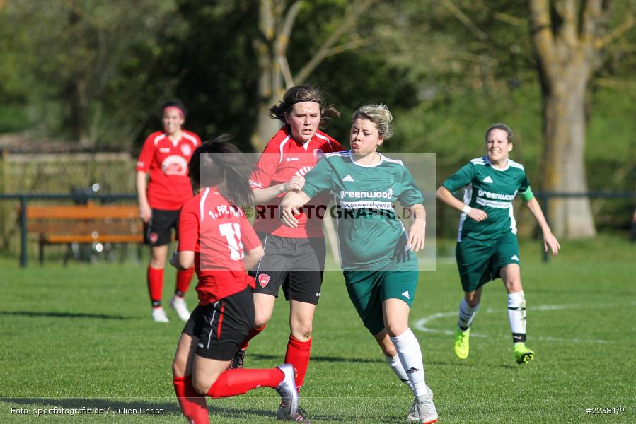 Delia Brandenstein, Myrella Schmucker, Landesliga Nord Frauen, 20.04.2019, 1. FFC Hof II (N), FC Karsbach - Bild-ID: 2238179
