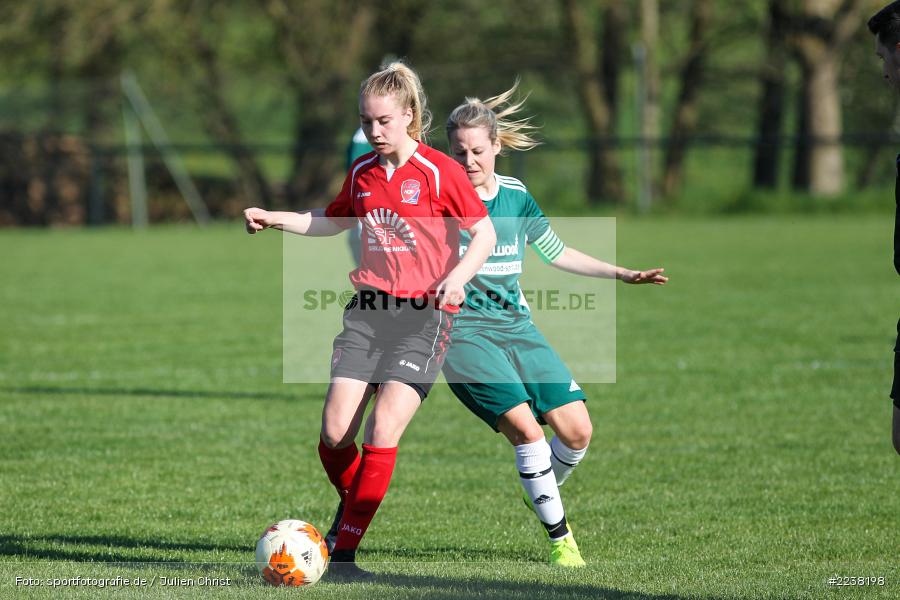 Lena Voigt, Marie Theres Franz, Landesliga Nord Frauen, 20.04.2019, 1. FFC Hof II (N), FC Karsbach - Bild-ID: 2238198
