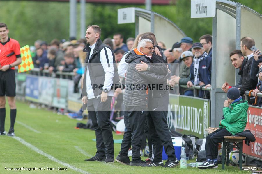 Jürgen Gold, Patrick Sträßer, Daniel Diroll, Bayernliga Nord, Aufstieg TSV Karlburg, Landesliga Nordwest, 11.05.2019, SV Euerbach/Kützberg, TSV Karlburg - Bild-ID: 2239231