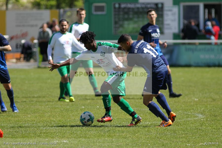 Christian Weber, Sanusie Bah, 12.05.2019, Bezirksliga Unterfranken, BSC Aschaffenburg-Schweinheim, FV Karlstadt - Bild-ID: 2239474 Christian Weber, Sanusie Bah, 12.05.2019, Bezirksliga Unterfranken, BSC Aschaffenburg-Schweinheim, FV Karlstadt - Bild-ID: 2239474