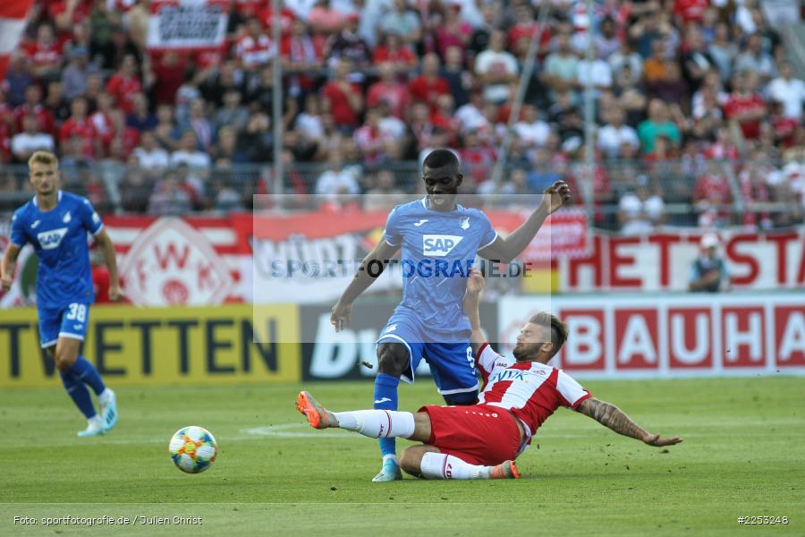Dominic Baumann, Ihlas Bebou, Dallenberg, FLYERALARM Arena, Saison 2019/2020, Runde 1, DFB Pokal, TSG 1899 Hoffenheim, FC Würzburger Kickers - Bild-ID: 2253248
