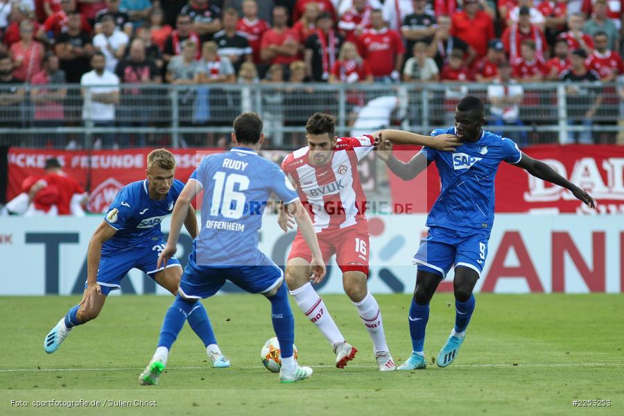Ihlas Bebou, Sebastian Rudy, Luca Pfeiffer, Dallenberg, FLYERALARM Arena, Saison 2019/2020, Runde 1, DFB Pokal, TSG 1899 Hoffenheim, FC Würzburger Kickers - Bild-ID: 2253253