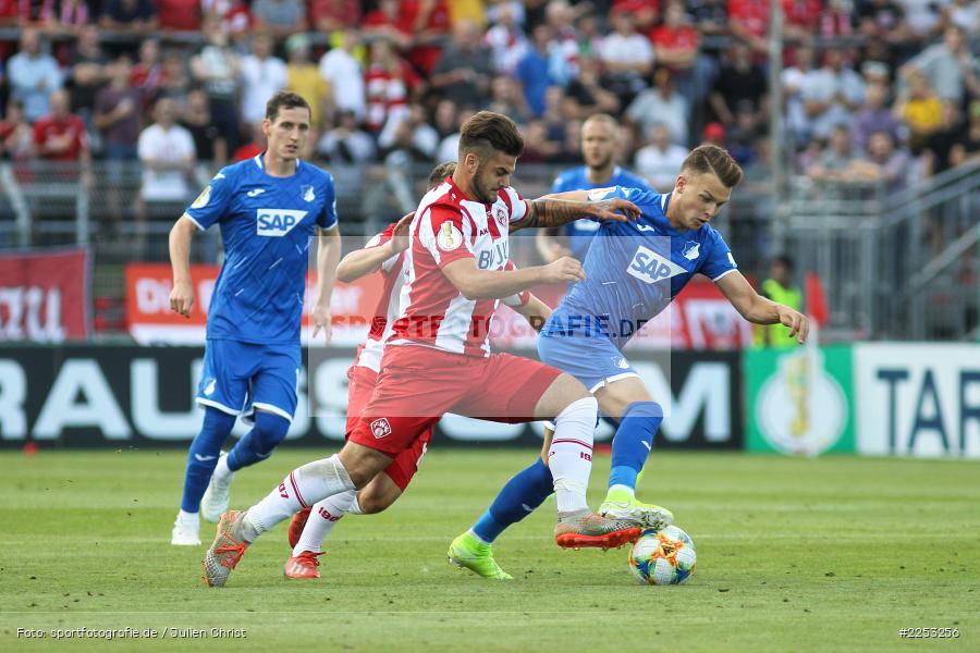 Dennis Geiger, Dominic Baumann, Dallenberg, FLYERALARM Arena, Saison 2019/2020, Runde 1, DFB Pokal, TSG 1899 Hoffenheim, FC Würzburger Kickers - Bild-ID: 2253256