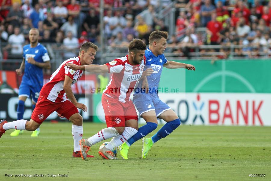 Dennis Geiger, Dominic Baumann, Dallenberg, FLYERALARM Arena, Saison 2019/2020, Runde 1, DFB Pokal, TSG 1899 Hoffenheim, FC Würzburger Kickers - Bild-ID: 2253257 Dennis Geiger, Dominic Baumann, Dallenberg, FLYERALARM Arena, Saison 2019/2020, Runde 1, DFB Pokal, TSG 1899 Hoffenheim, FC Würzburger Kickers - Bild-ID: 2253257