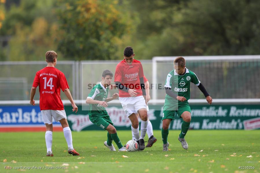 Kilian Blenk, Philipp Küppers, Max Lambrecht, 03.10.2019, U19 Bezirksoberliga, (SG) TuS Frammersbach, (SG) FV Karlstadt - Bild-ID: 2265256