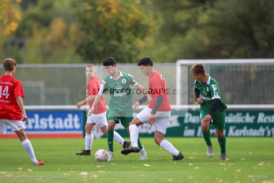 Philipp Küppers, Kilian Blenk, Max Lambrecht, 03.10.2019, U19 Bezirksoberliga, (SG) TuS Frammersbach, (SG) FV Karlstadt - Bild-ID: 2265260