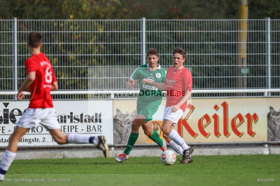 Jan Maiberger, Matthias Spall, 03.10.2019, U19 Bezirksoberliga, (SG) TuS Frammersbach, (SG) FV Karlstadt - Bild-ID: 2265319