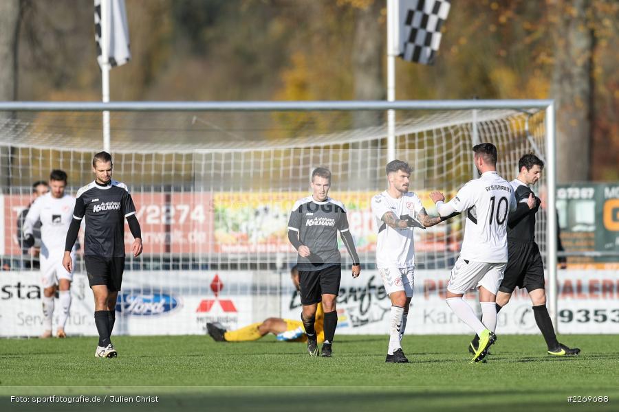 Mergim Bajrami, Marco Wiedmann, 09.11.2019, Bayernliga Nord, SV Seligenporten, TSV Karlburg - Bild-ID: 2269688