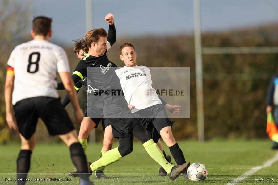 Sebastian Reusch, Luis Kohlmann, 09.11.2019, Kreisliga Würzburg Gr. 2, TSV Karlburg II, FC Wiesenfeld-Halsbach - Bild-ID: 2269730