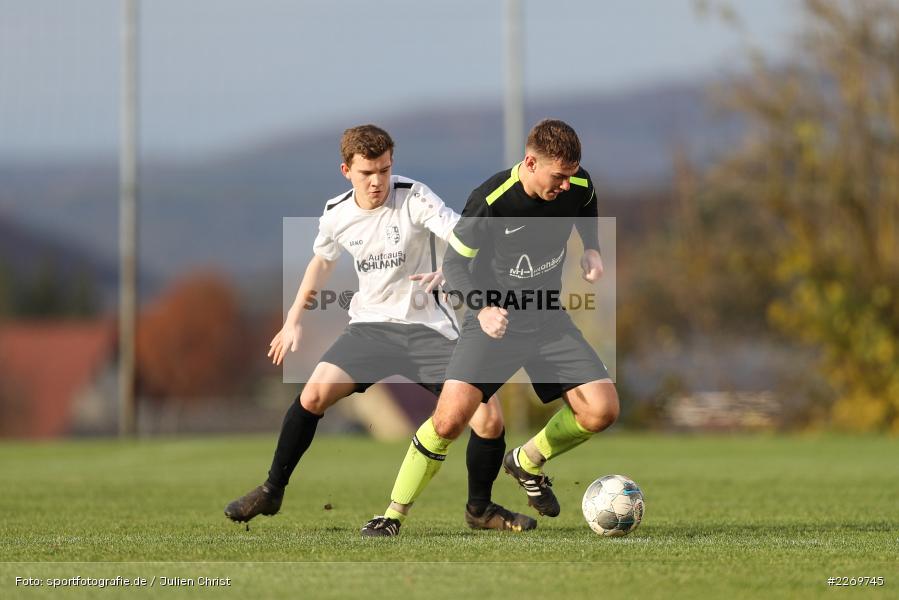 Luis Kohlmann, Dominik Endres, 09.11.2019, Kreisliga Würzburg Gr. 2, TSV Karlburg II, FC Wiesenfeld-Halsbach - Bild-ID: 2269745