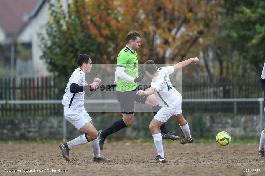 Fabian Findt, Leonard Gopp, Bastian Hain, 10.11.2019, A-Klasse Würzburg Gr. 6, DJK Reuchelheim/SV Heumgrumbach, TSV Karlburg III - Bild-ID: 2269949