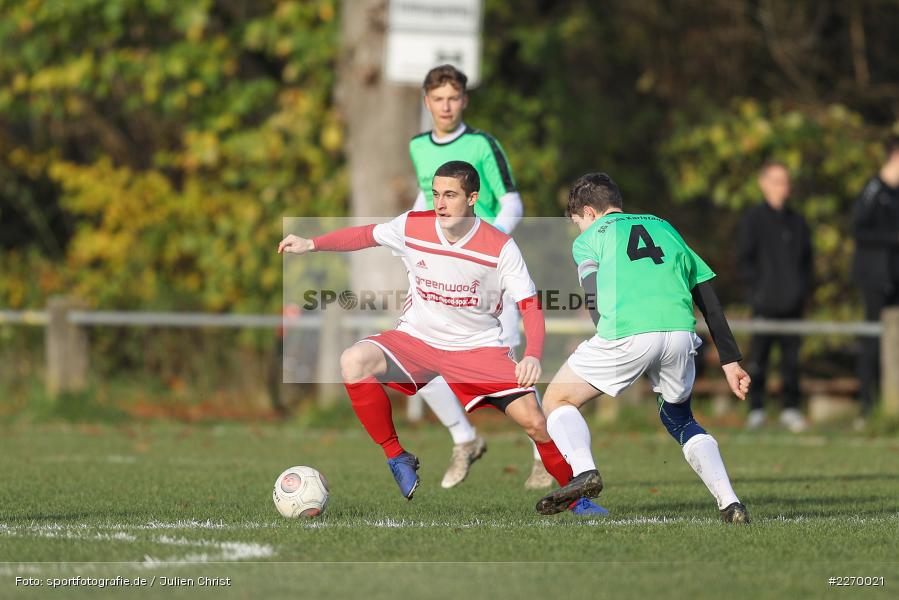 Lenny Maier, Erik Csapo, 16.11.2019, A-Junioren Bezirksoberliga, (SG) SpVgg Hösbach-Bahnhof, (SG) FV Karlstadt - Bild-ID: 2270021
