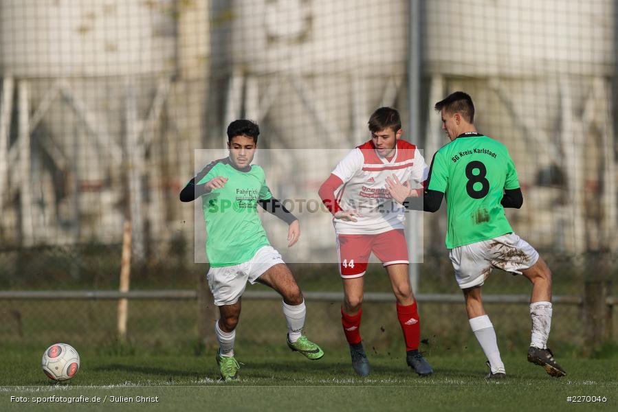 Nils Wursche, Elias Faris, Luca Röder, 16.11.2019, A-Junioren Bezirksoberliga, (SG) SpVgg Hösbach-Bahnhof, (SG) FV Karlstadt - Bild-ID: 2270046