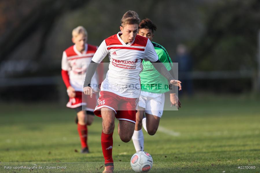 Mika Gerber, Jan-Mauries Caballero, Marvin Roth, 16.11.2019, A-Junioren Bezirksoberliga, (SG) SpVgg Hösbach-Bahnhof, (SG) FV Karlstadt - Bild-ID: 2270080