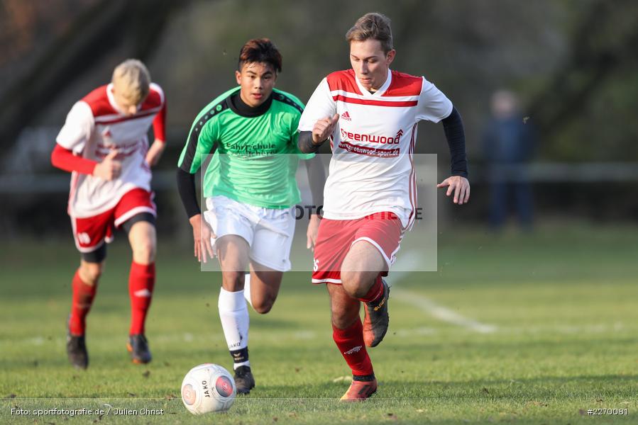 Mika Gerber, Jan-Mauries Caballero, Marvin Roth, 16.11.2019, A-Junioren Bezirksoberliga, (SG) SpVgg Hösbach-Bahnhof, (SG) FV Karlstadt - Bild-ID: 2270081