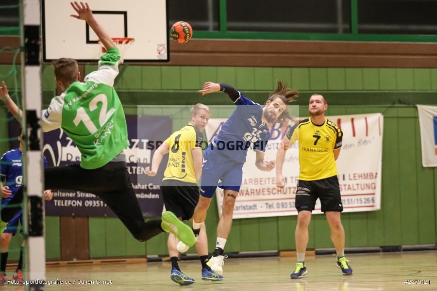 Philip Nagel, Julius Thomas, Florian Schmidt, Moritz Rösner, Erwin-Ammann-Halle, Bezirksliga Staffel Nord, 16.11.2019, TV Königsberg, TSV Karlstadt - Bild-ID: 2270121