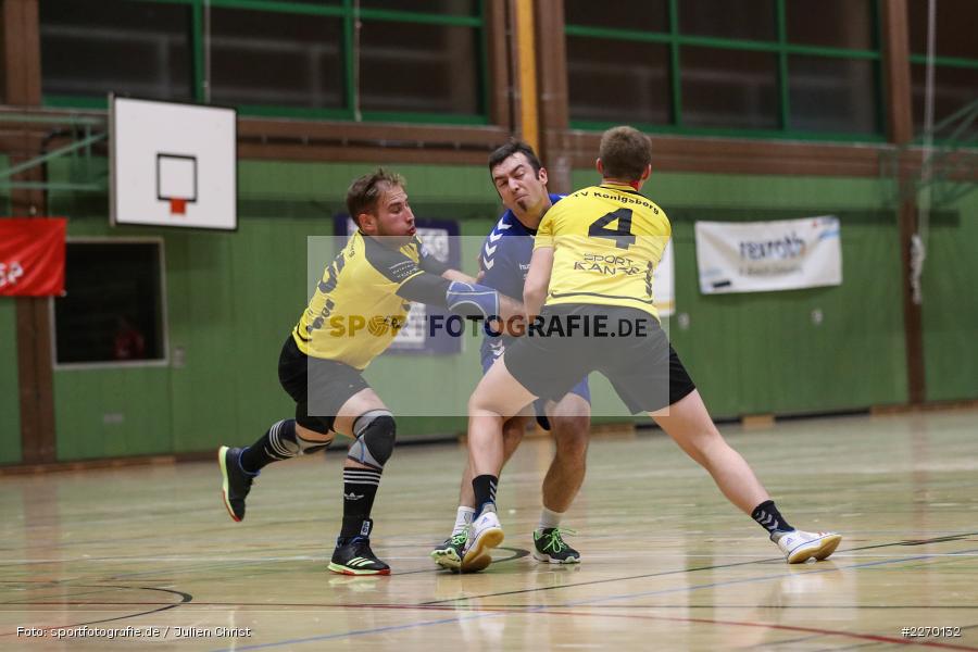 Kevin Rieger, Felix Käb, Felix Fuchs, Erwin-Ammann-Halle, Bezirksliga Staffel Nord, 16.11.2019, TV Königsberg, TSV Karlstadt - Bild-ID: 2270132