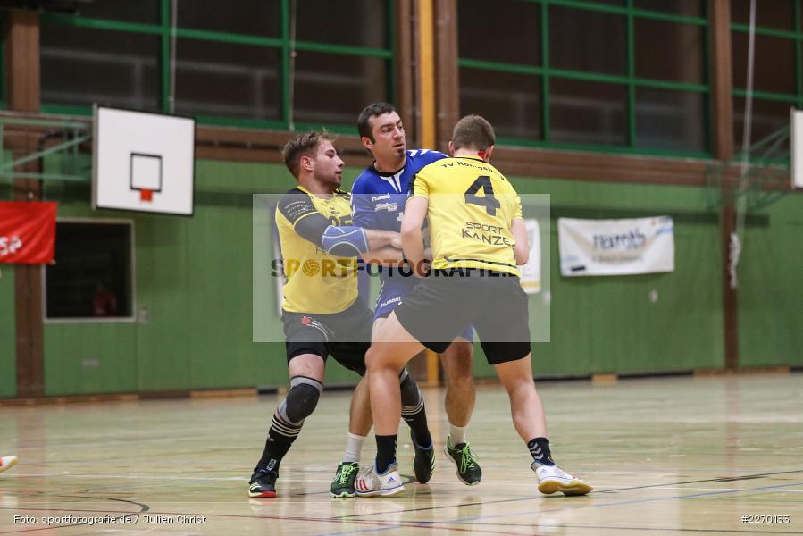 Felix Käb, Kevin Rieger, Felix Fuchs, Erwin-Ammann-Halle, Bezirksliga Staffel Nord, 16.11.2019, TV Königsberg, TSV Karlstadt - Bild-ID: 2270133