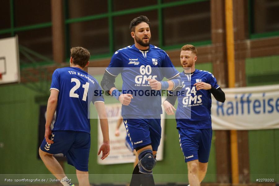 Daniel Born, Daniel Mader, Hannes Blaumeiser, Erwin-Ammann-Halle, Bezirksliga Staffel Nord, 16.11.2019, TV Königsberg, TSV Karlstadt - Bild-ID: 2270202