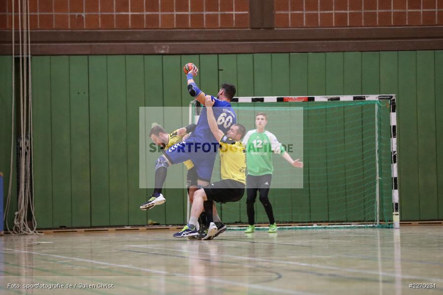 Florian Schmidt, Felix Käb, Daniel Born, Erwin-Ammann-Halle, Bezirksliga Staffel Nord, 16.11.2019, TV Königsberg, TSV Karlstadt - Bild-ID: 2270231