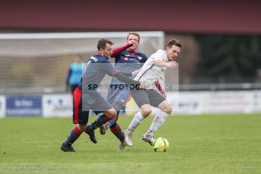 Marcel Frank, Jonas Rügamer, Jan Gehr, 01.12.2019, Kreisliga Würzburg, SG Hettstadt, TSV Karlburg II - Bild-ID: 2271009