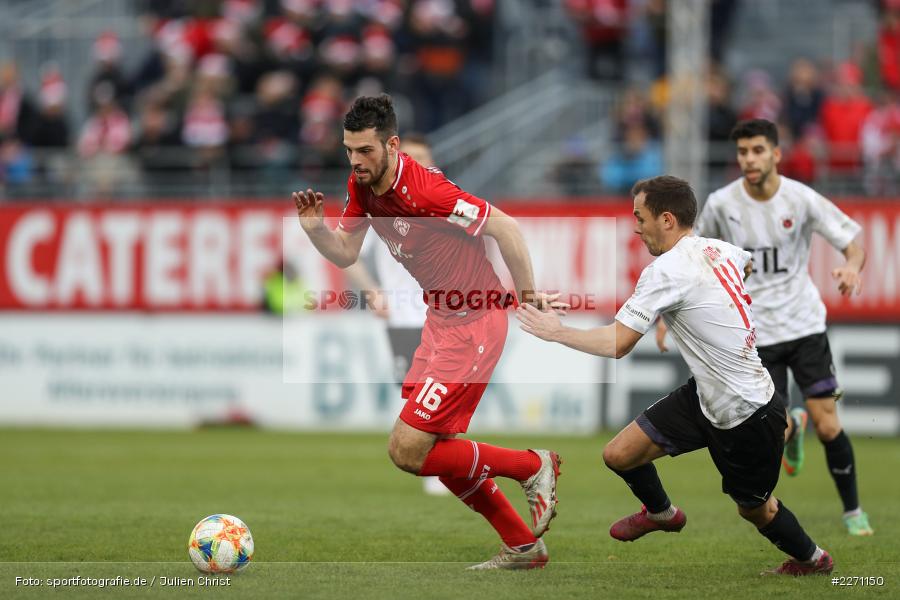 Steffen Lang, Luca Pfeiffer, FLYERALARM Arena, 07.12.2019, 3. Liga, FC Viktoria Köln, FC Würzburger Kickers - Bild-ID: 2271150