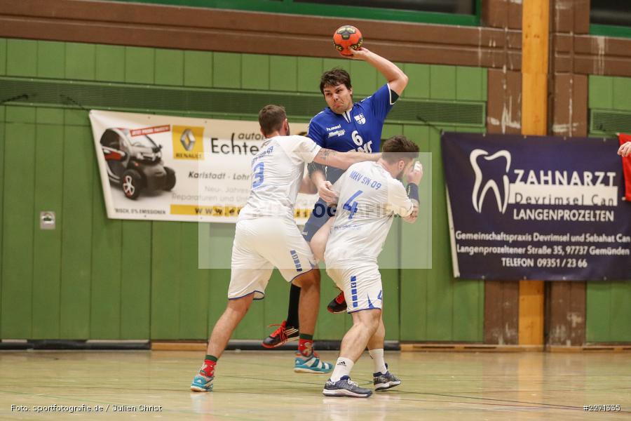 Sebastian Heun, Jan Scholich, Simon Zwiazek, 21.12.2019, Bezirksliga Staffel Nord, MHV Schweinfurt 09, TSV Karlstadt - Bild-ID: 2271335