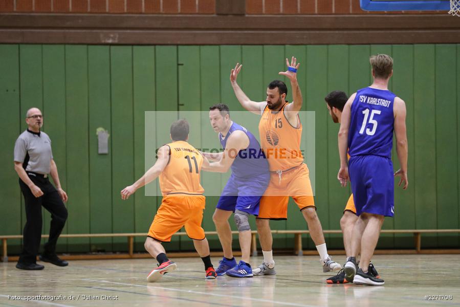 Amir Hamid, Thomas Wolf, Andre Maier, Basketball, Bezirksoberliga Ufr, 25.01.2020, TSV Grombühl 2, TSV Karlstadt - Bild-ID: 2271708