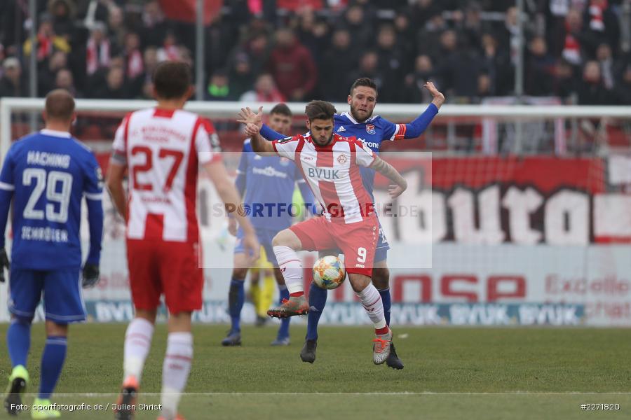 Dominik Stahl, Dominic Baumann, FLYERALARM Arena, Wuerzburg, 25.01.2020, DFB, sport, action, Fussball, 3. Liga, SpVgg Unterhaching, FC Wuerzburger Kickers - Bild-ID: 2271820