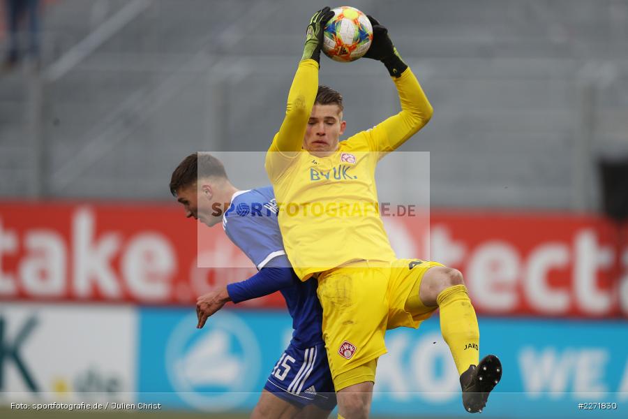 Vincent Mueller, Christoph Greger, FLYERALARM Arena, Wuerzburg, 25.01.2020, DFB, sport, action, Fussball, 3. Liga, SpVgg Unterhaching, FC Wuerzburger Kickers - Bild-ID: 2271830