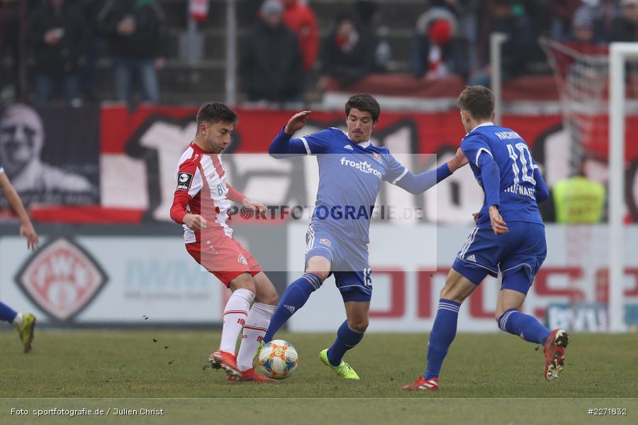 Dominik Meisel, Jim-Patrick Mueller, FLYERALARM Arena, Wuerzburg, 25.01.2020, DFB, sport, action, Fussball, 3. Liga, SpVgg Unterhaching, FC Wuerzburger Kickers - Bild-ID: 2271832