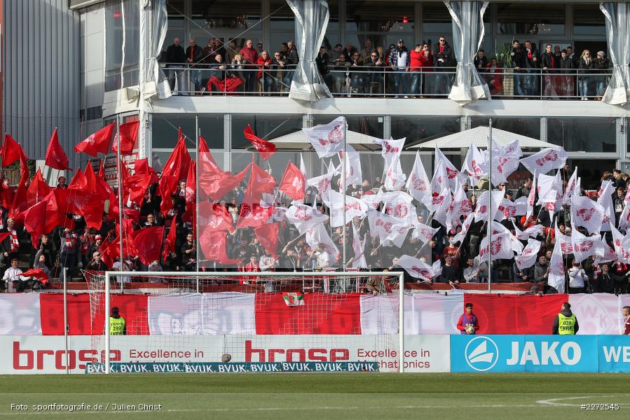 Choreografie, Fahnen, B-Block Würzburg, Soccer, Fussball, DFB, Würzburg, FLYERALARM Arena, 09.02.2020, 3. Liga, FC Ingolstadt 04, FC Würzburger Kickers - Bild-ID: 2272545